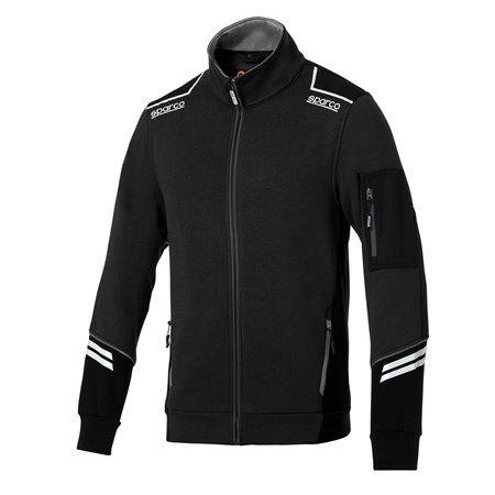 CHAQUETA SPARCO CON CREMALLERA TECH TALLA XXXL NEGRO/GRIS