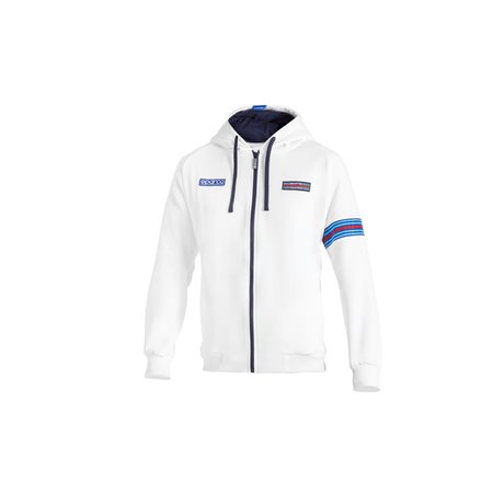 SUDADERA SPARCO MARTINI RACING CON CAPUCHA Y CREMALLERA BLANCA TALLA XXXL