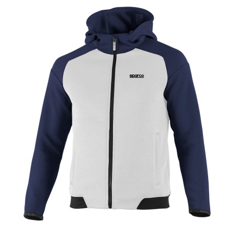 SUDADERA SPARCO CON CAPUCHA Y CREMALLERA WH/BM TALLA M