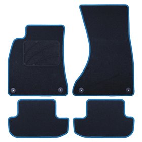 ALFOMBRA A MEDIDA AUDI A5 - CABRIO (2009-2017) 5PZ RIBETE AZUL