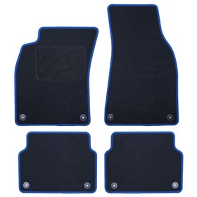 ALFOMBRA A MEDIDA AUDI A6 C6 (2004-2008) 5PZ RIBETE AZUL
