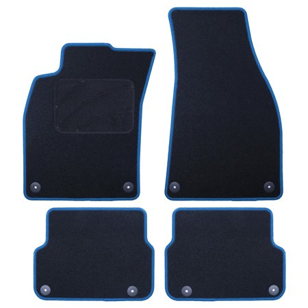 ALFOMBRA A MEDIDA AUDI A6 C6 (2008-2011) 5PZ RIBETE AZUL