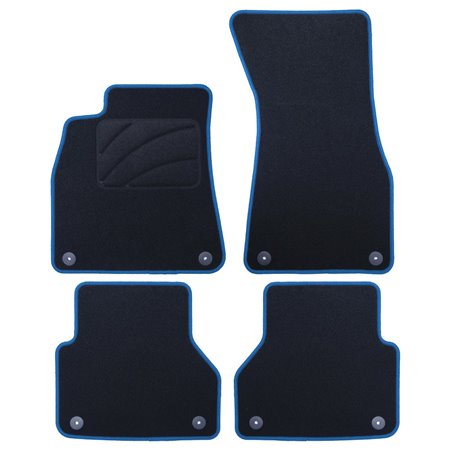 ALFOMBRA A MEDIDA AUDI A6 C8 (2018-PRESENTE) 5PZ RIBETE AZUL