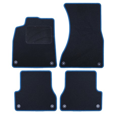 ALFOMBRA A MEDIDA AUDI A7 C7 (2010-2018) 5PZ RIBETE AZUL