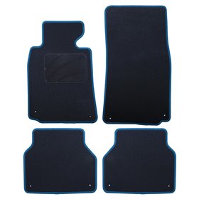 ALFOMBRA A MEDIDA BMW E39 SERIE 5 SEDAN Y TOURING (1997-2003) 5PZ RIBETE AZUL