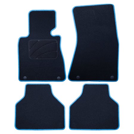 ALFOMBRA A MEDIDA BMW E65 SERIE 7 CORTO (2001-2008) 5PZ RIBETE AZUL