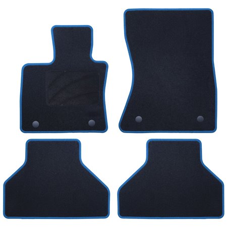 ALFOMBRA A MEDIDA BMW E70 X5 (2007-2013) 5PZ RIBETE AZUL