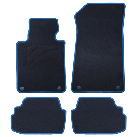 ALFOMBRA A MEDIDA BMW E82 SERIE 1 COUPE (2007-2013) 5PZ RIBETE AZUL