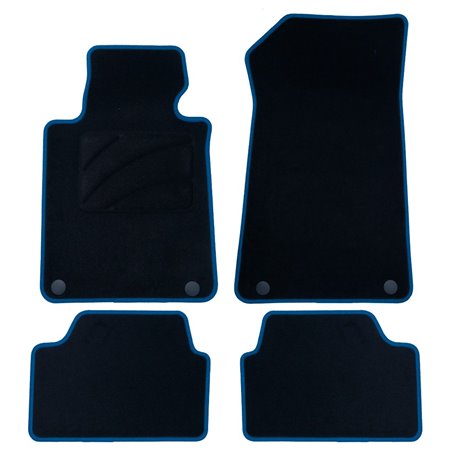 ALFOMBRA A MEDIDA BMW E87 SERIE 1 5 PUERTAS (2004-2011) 5PZ RIBETE AZUL