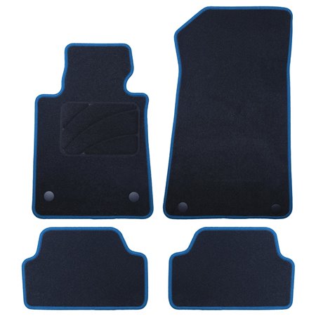 ALFOMBRA A MEDIDA BMW E88 SERIE 1 CABRIO (2008-2014) 5PZ RIBETE AZUL