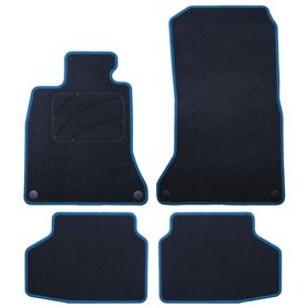 ALFOMBRA A MEDIDA BMW F01 SERIE 7 CORTO (2008-2015) 5PZ RIBETE AZUL