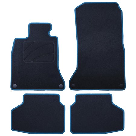 ALFOMBRA A MEDIDA BMW F01 SERIE 7 CORTO (2008-2015) 5PZ RIBETE AZUL