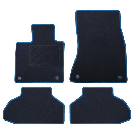 ALFOMBRA A MEDIDA BMW F16 X6 (2014-2019) 5PZ RIBETE AZUL