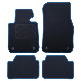 ALFOMBRA A MEDIDA BMW F21 SERIE 1 3 PUERTAS (2012-PRESENTE) 5PZ RIBETE AZUL