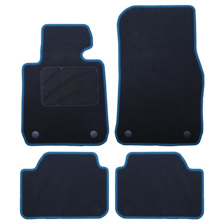 ALFOMBRA A MEDIDA BMW F21 SERIE 1 3 PUERTAS (2012-PRESENTE) 5PZ RIBETE AZUL