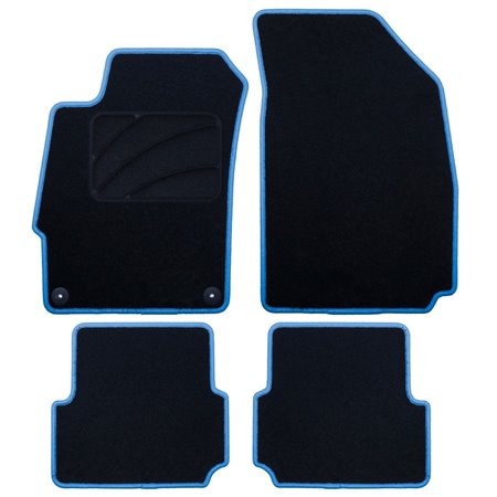 ALFOMBRA A MEDIDA CHEVROLET AVEO (2011-2015) 5PZ RIBETE AZUL