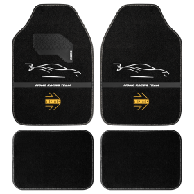 ALFOMBRILLAS DE COCHE RACING NEGRO-BLANCO RHD - JUEGO DE 4