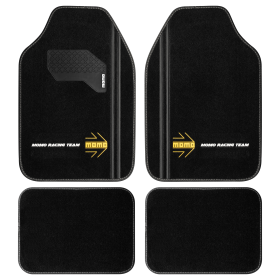 ALFOMBRILLA DE AUTO DEPORTIVA NEGRA RHD - 4 PIEZAS