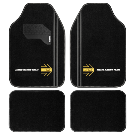 ALFOMBRILLA DE AUTO DEPORTIVA NEGRA RHD - 4 PIEZAS