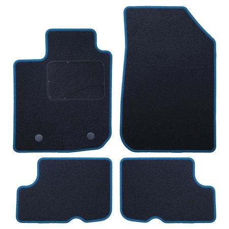 ALFOMBRA A MEDIDA DACIA SANDERO (2008-2012) 5PZ RIBETE AZUL