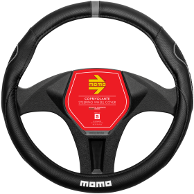 FUNDA DE VOLANTE MOMO SUPERGRIP NEGRA Y GRIS PU