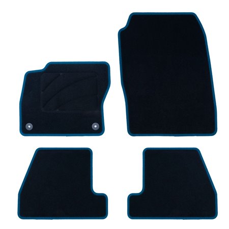 ALFOMBRA A MEDIDA FORD FOCUS III (2011-2015) 5PZ RIBETE AZUL