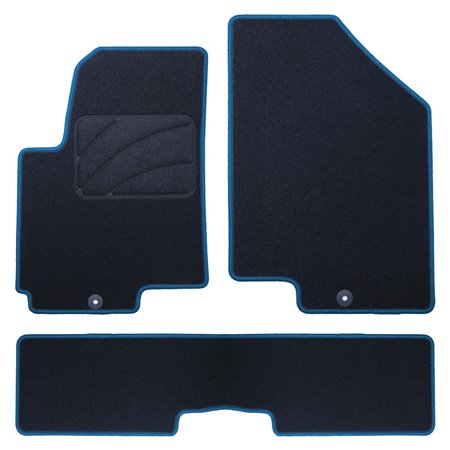 ALFOMBRA A MEDIDA KIA SOUL (2009-2014) 5PZ C/P RIBETE AZUL