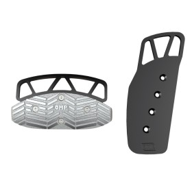 JUEGO 2 PEDALES OMP ALUMINIO ANODIZADO NEGRO COCHE AUTOMATICO
