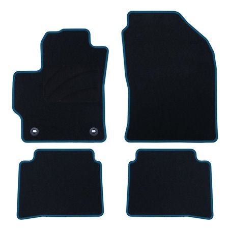 ALFOMBRA A MEDIDA TOYOTA COROLLA HYBRID SEDAN-SPORTS TOURER (2019-PRESENTE) 5PZ RIBETE AZUL