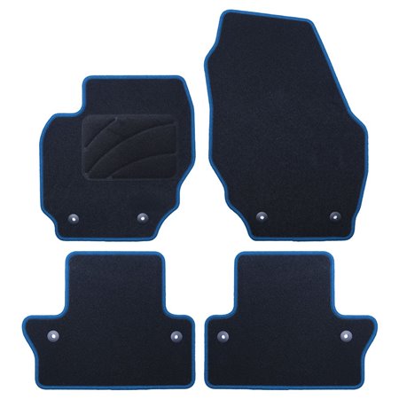 ALFOMBRA A MEDIDA VOLVO S60 (2010-2019) 5PZ RIBETE AZUL