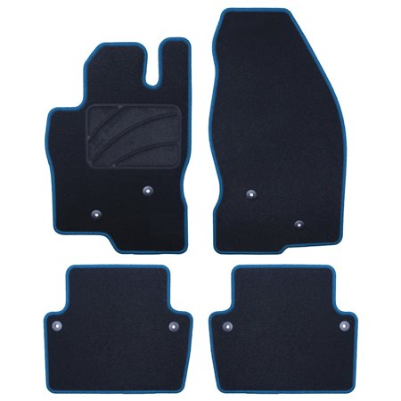 ALFOMBRA A MEDIDA VOLVO S80 (1998-2006) 5PZ RIBETE AZUL