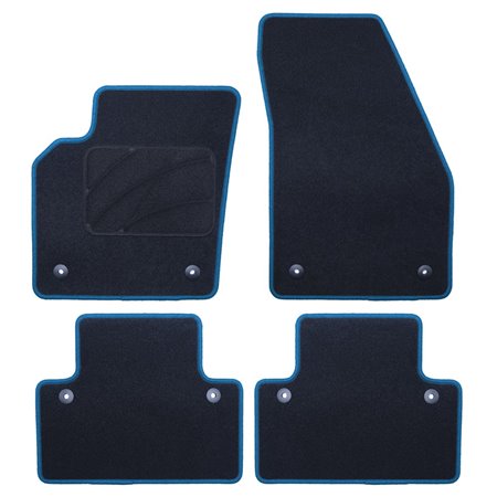 ALFOMBRA A MEDIDA VOLVO V50 (2004-2012) 5PZ RIBETE AZUL