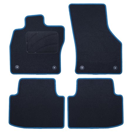 ALFOMBRA A MEDIDA VOLKSWAGEN ARTEON (2018-PRESENTE) 5PZ RIBETE AZUL