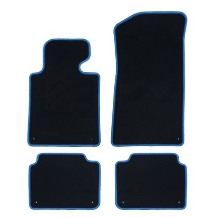 ALFOMBRA A MEDIDA VOLKSWAGEN BORA (1998-2005) 5PZ RIBETE AZUL