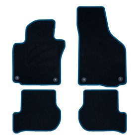 ALFOMBRA A MEDIDA VOLKSWAGEN GOLF VI (2008-2012) 5PZ RIBETE AZUL