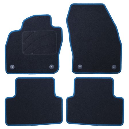 ALFOMBRA A MEDIDA VOLKSWAGEN T-CROSS (2019-PRESENTE) 5PZ RIBETE AZUL