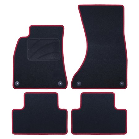 ALFOMBRA A MEDIDA AUDI A5 - SPORTBACK (2009-2017) 5PZ RIBETE ROJO