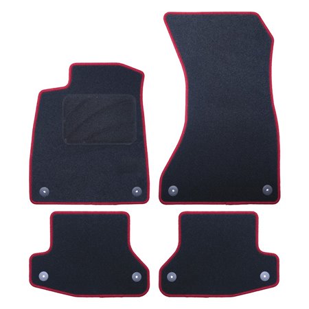 ALFOMBRA A MEDIDA AUDI A5 F53 - COUPE (2015-PRESENTE) 5PZ RIBETE ROJO