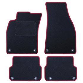 ALFOMBRA A MEDIDA AUDI A6 C6 (2008-2011) 5PZ RIBETE ROJO