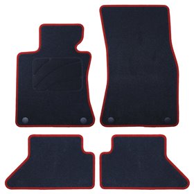 ALFOMBRA A MEDIDA BMW E63 SERIE 6 COUPE (2003-2011) 5PZ RIBETE ROJO