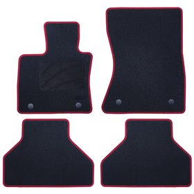 ALFOMBRA A MEDIDA BMW E70 X5 (2007-2013) 5PZ RIBETE ROJO