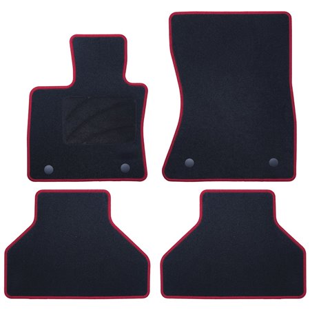 ALFOMBRA A MEDIDA BMW E70 X5 (2007-2013) 5PZ RIBETE ROJO