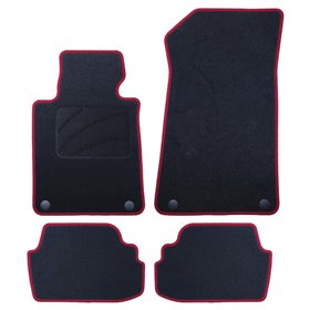 ALFOMBRA A MEDIDA BMW E81 SERIE 1 3 PUERTAS (2007-2012) 5PZ RIBETE ROJO