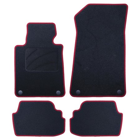 ALFOMBRA A MEDIDA BMW E81 SERIE 1 3 PUERTAS (2007-2012) 5PZ RIBETE ROJO
