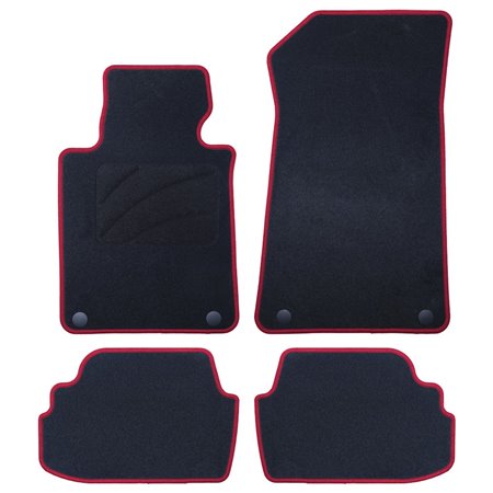 ALFOMBRA A MEDIDA BMW E82 SERIE 1 COUPE (2007-2013) 5PZ RIBETE ROJO