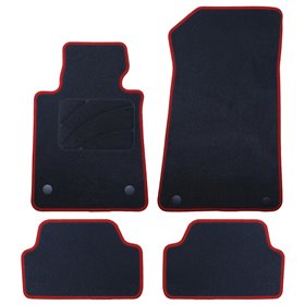ALFOMBRA A MEDIDA BMW E88 SERIE 1 CABRIO (2008-2014) 5PZ RIBETE ROJO