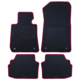 ALFOMBRA A MEDIDA BMW E92 SERIE 3 COUPE (2006-2013) 5PZ RIBETE ROJO