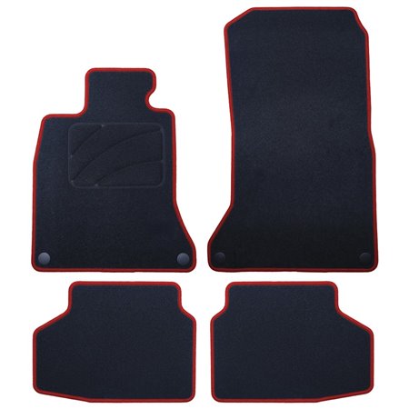 ALFOMBRA A MEDIDA BMW F01 SERIE 7 CORTO (2008-2015) 5PZ RIBETE ROJO