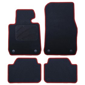 ALFOMBRA A MEDIDA BMW F21 SERIE 1 3 PUERTAS (2012-PRESENTE) 5PZ RIBETE ROJO