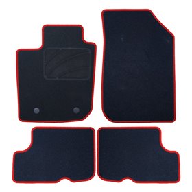 ALFOMBRA A MEDIDA DACIA SANDERO STEPWAY (2008-2012) 5PZ RIBETE ROJO